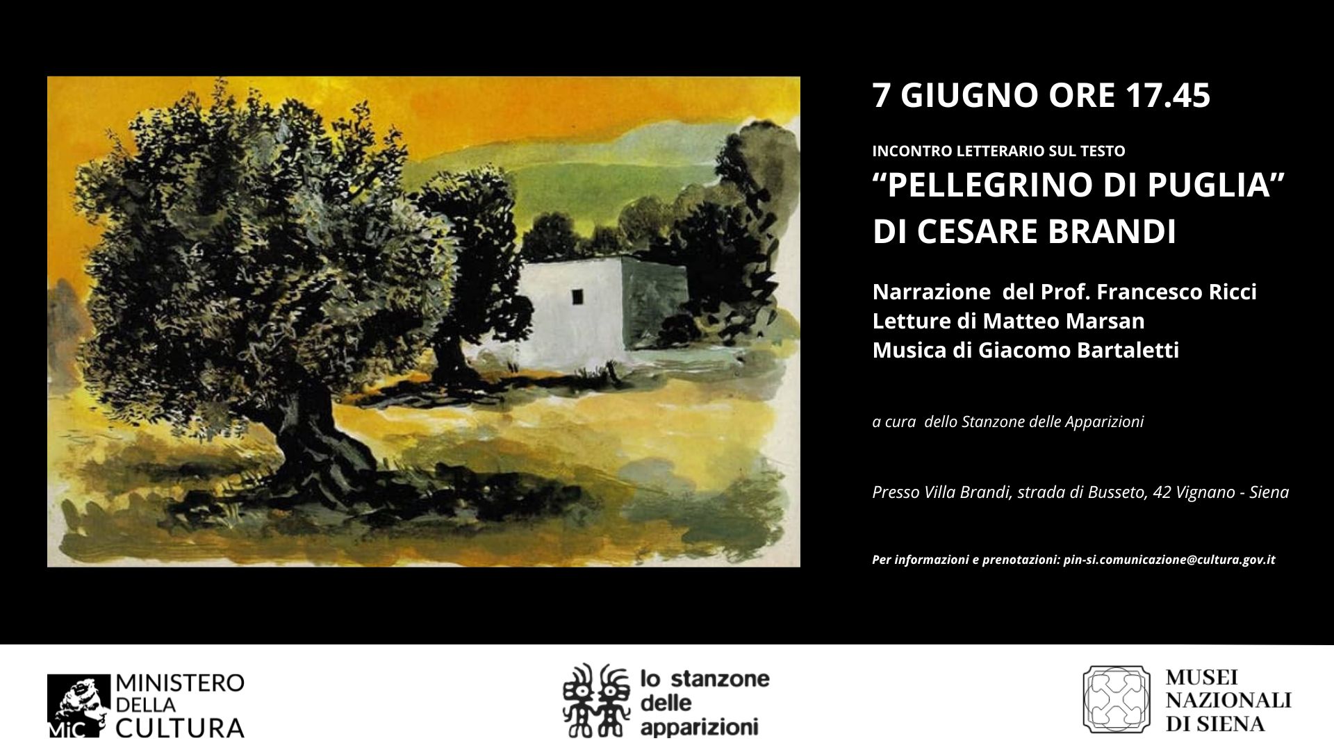 7 giugno 2024: incontro letterario a Villa Brandi